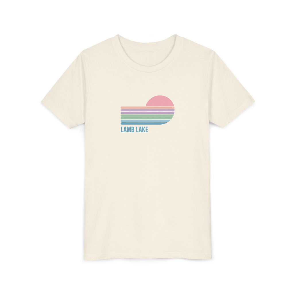 Youth Tee - Retro Pastel 'Lamb Lake' Sunset Graphic