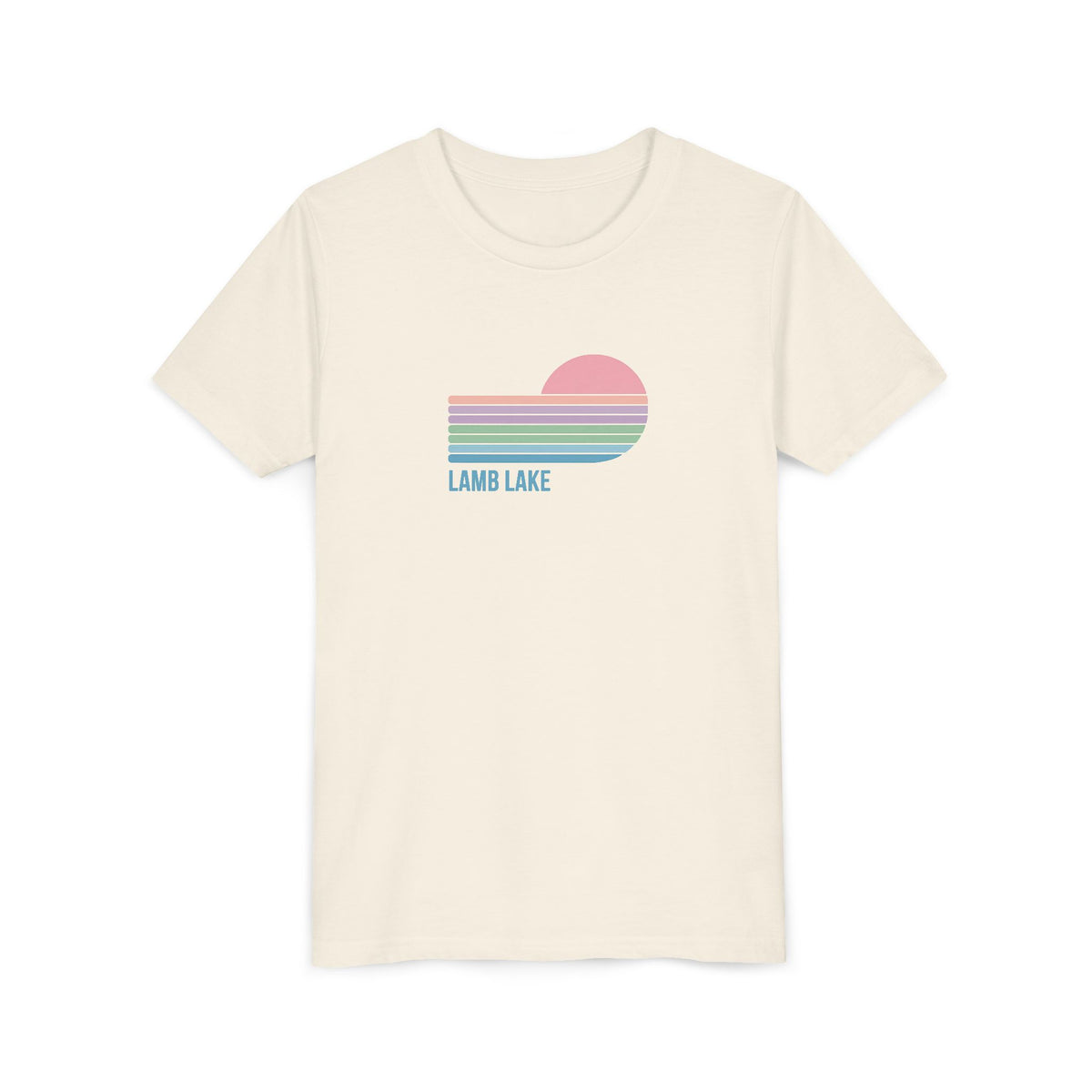 Youth Tee - Retro Pastel 'Lamb Lake' Sunset Graphic