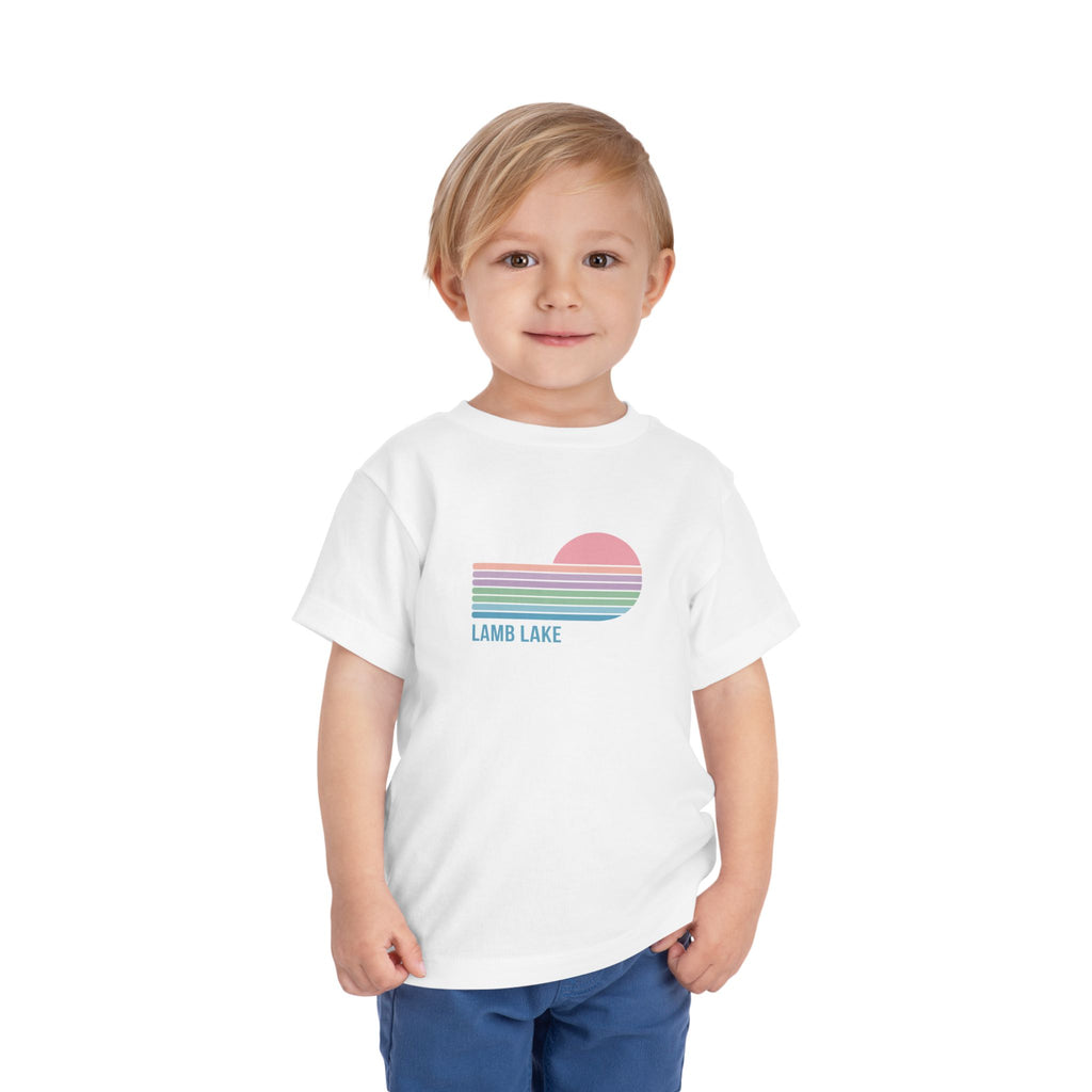 Toddler Tee - Retro Heart Sunset "Lamb Lake"