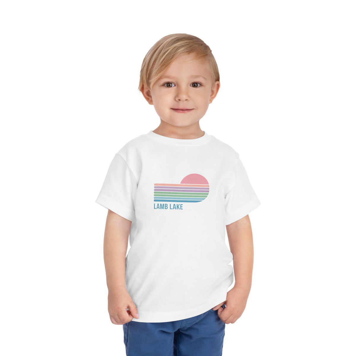 Toddler Tee - Retro Heart Sunset "Lamb Lake"