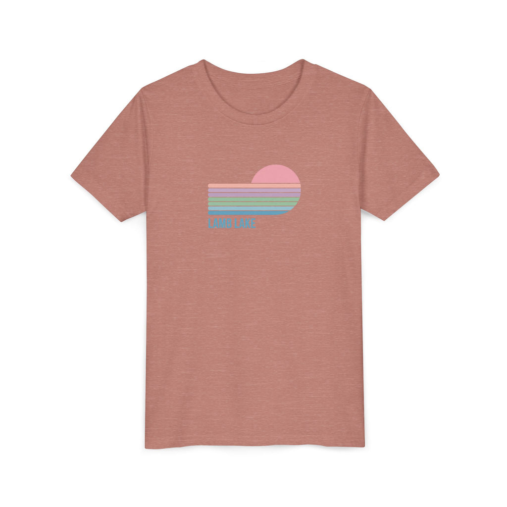 Youth Tee - Retro Pastel 'Lamb Lake' Sunset Graphic