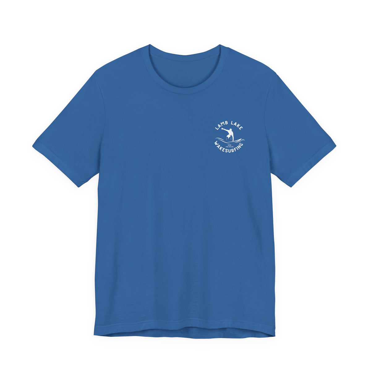 Wakesurf Pocket & Back Print Lamb Lake Minimalist Tee —  Short Sleeve Shirt