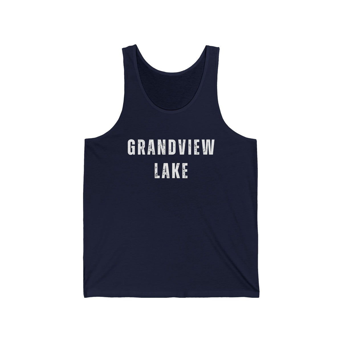Grandview Lake Tank Top — Retro Collegiate Graphic Lake Shirt