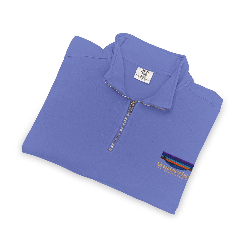Quarter-Zip Sweatshirt — Grandview Lake Retro Sunset Patch