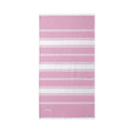 Script Embroidered Stripe Beach Throw Blanket — Grandview Lake Lightweight Turkish Towel for Lake, Travel & Summer
