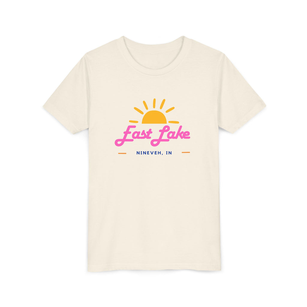 Youth Tee — East Lake Retro Sunset Kids Shirt (East Lake, IN)