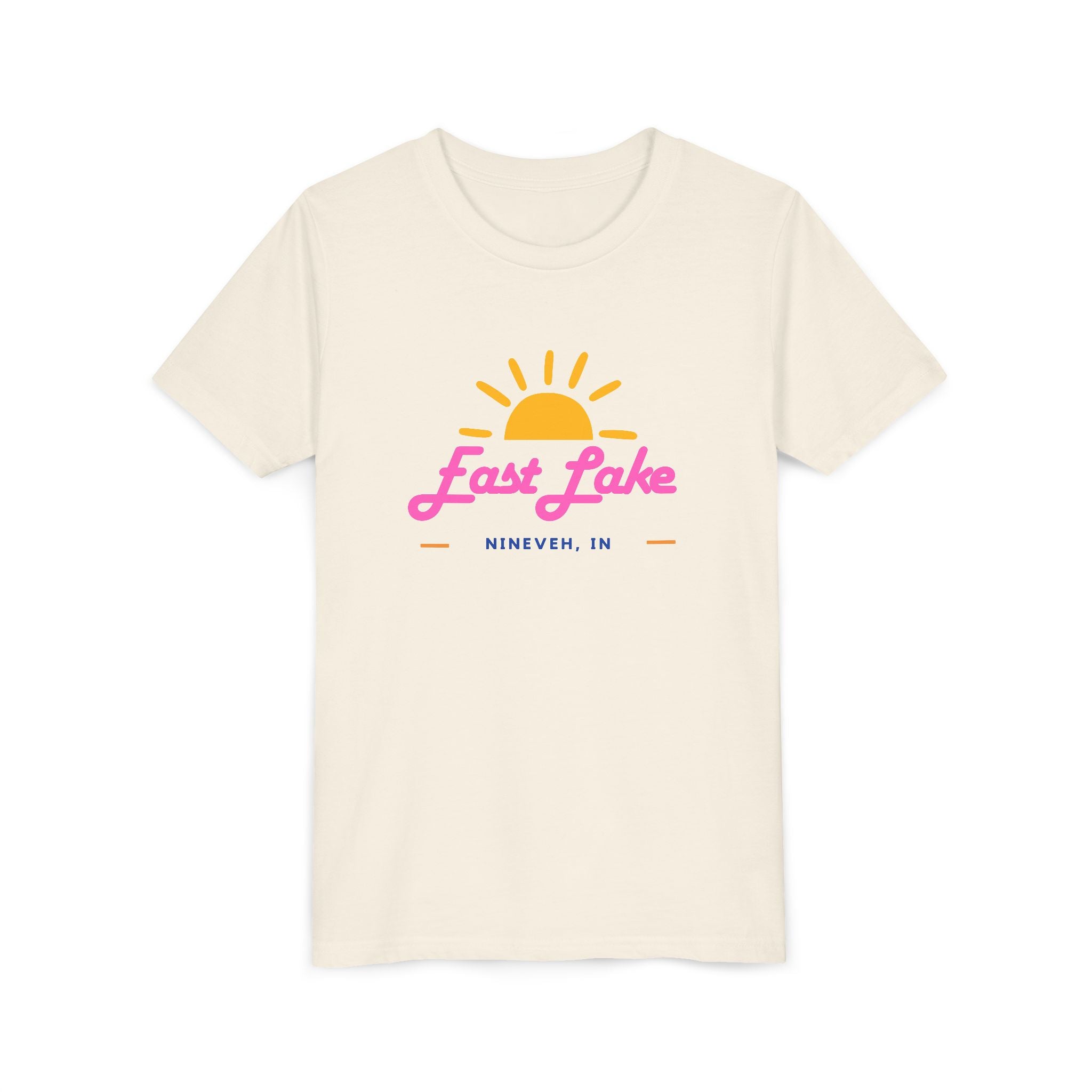 Youth Tee — East Lake Retro Sunset Kids Shirt (East Lake, IN)