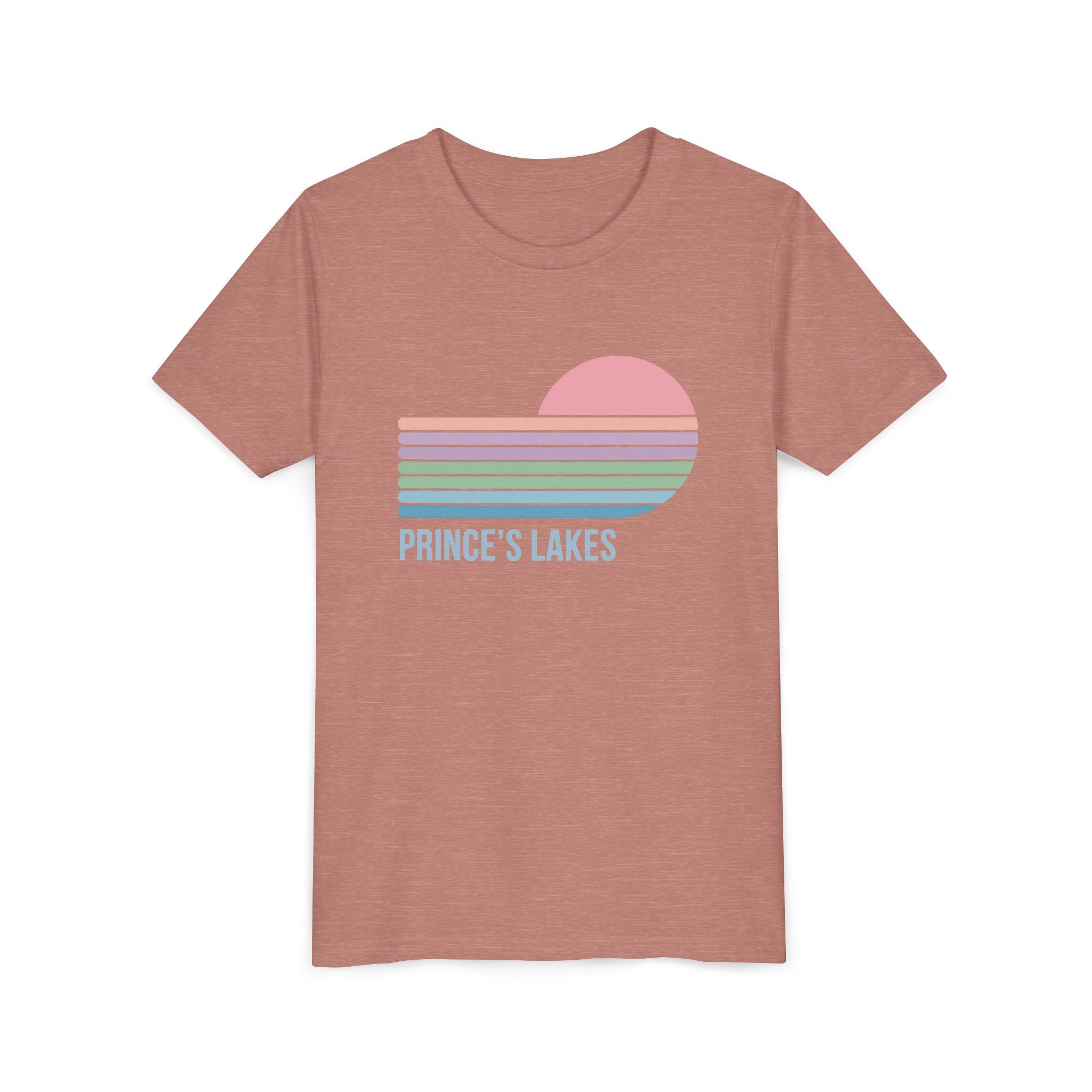 Youth Tee — 'Prince's Lakes' Pastel Retro Sunset Kids T-Shirt