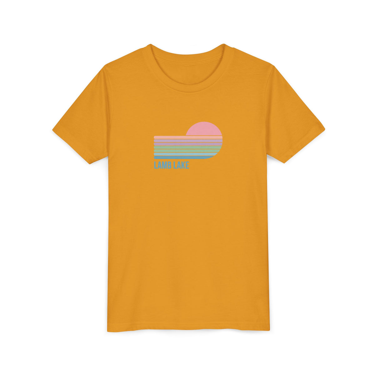 Youth Tee - Retro Pastel 'Lamb Lake' Sunset Graphic