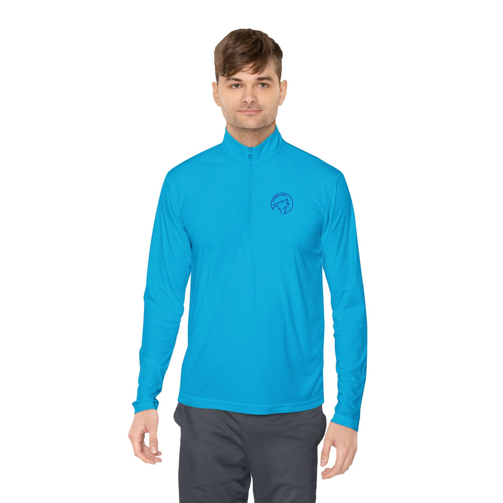 Grandview Quarter-Zip Pullover — Full Moon Club Branded Live Wolf Design