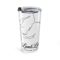 20oz Lake Map Tumbler — Personalized Travel Mug