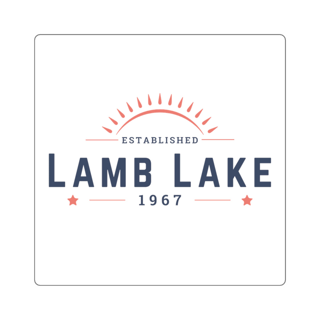 Lamb Lake Established 1967 Square Sticker — Vintage Lakeside Decal