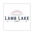 Lamb Lake Established 1967 Square Sticker — Vintage Lakeside Decal