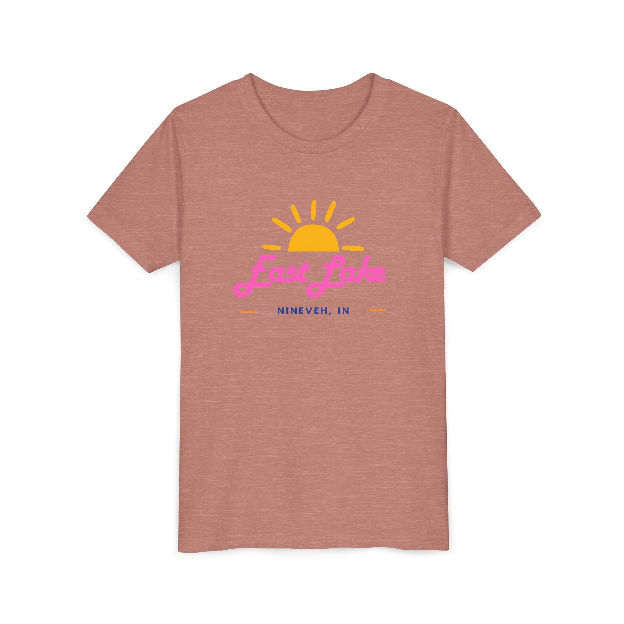 Youth Tee — East Lake Retro Sunset Kids Shirt (East Lake, IN)