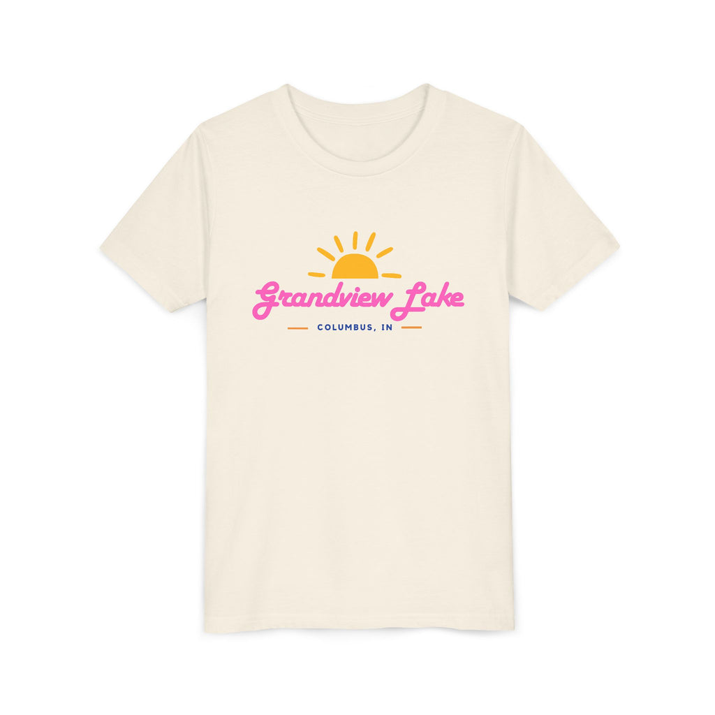 Youth Tee — Grandview Lake Retro Sunset Kids Shirt (Columbus, IN)