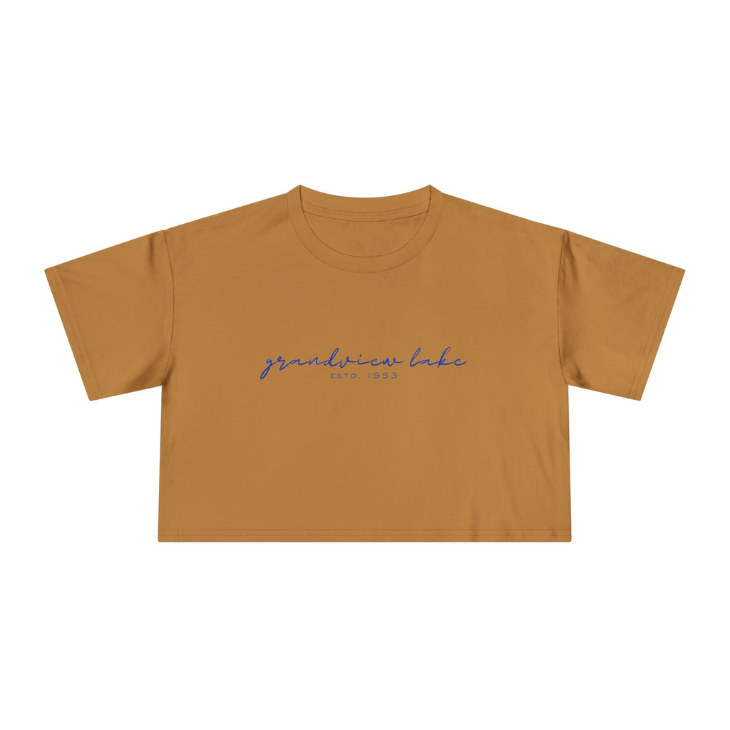 Script Logo Crop Tee — "grandview lake" Women's Casual Top