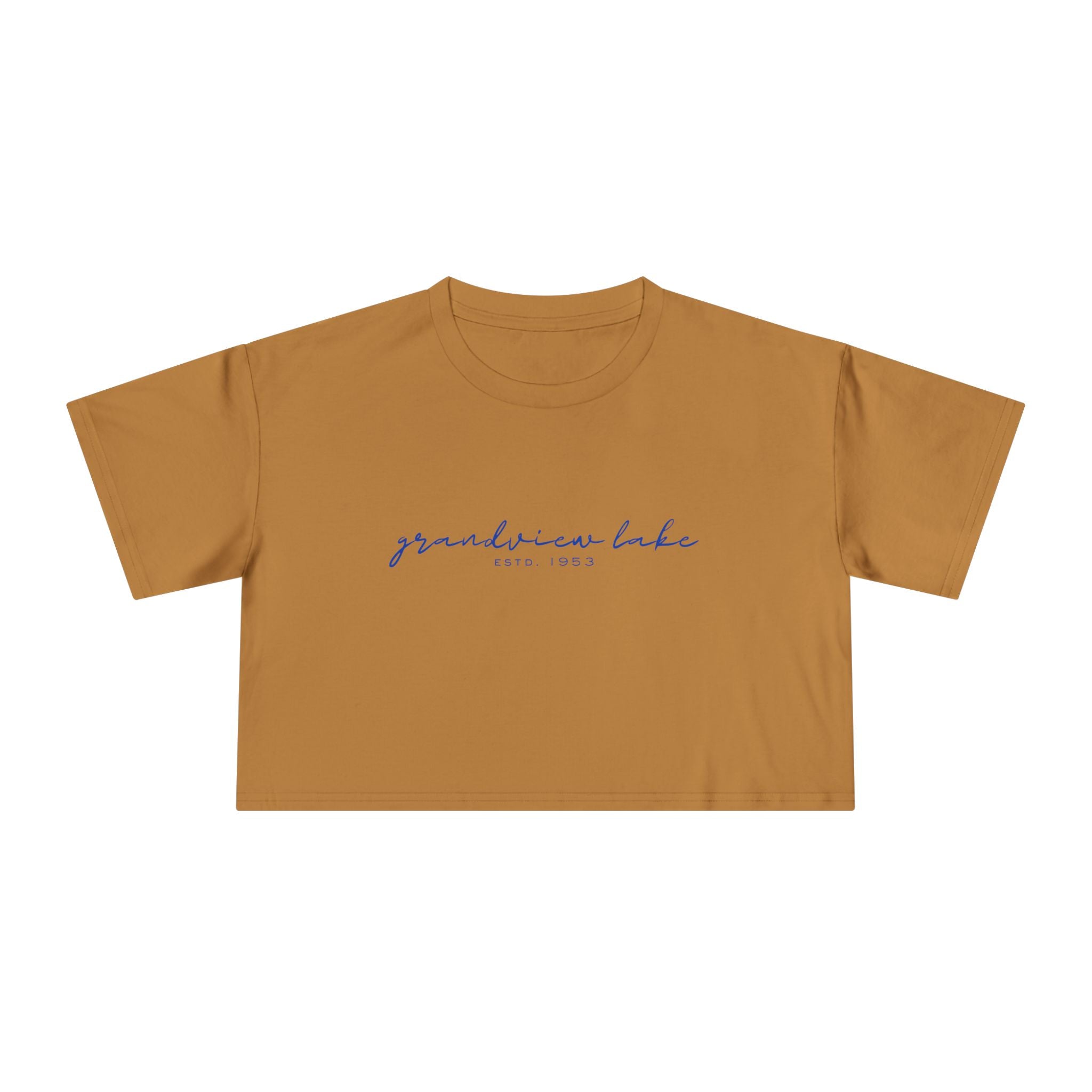 Script Logo Crop Tee — "grandview lake" Women's Casual Top