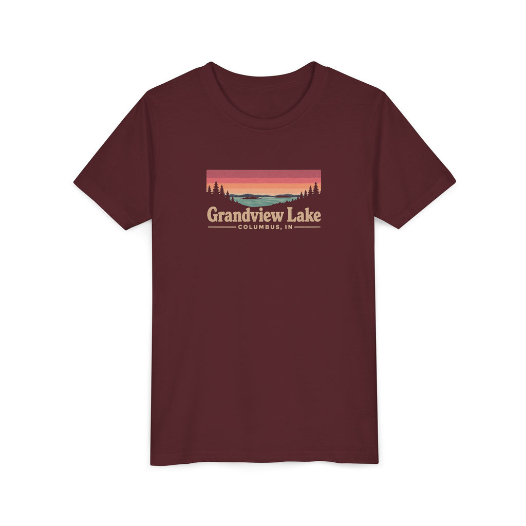 Youth Tee — Grandview Lake Retro Sunset Graphic