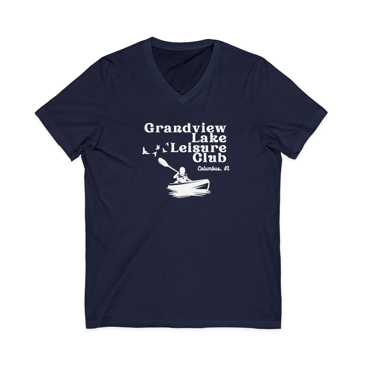 Grandview Lake Kayak Leisure Club V-Neck Tee
