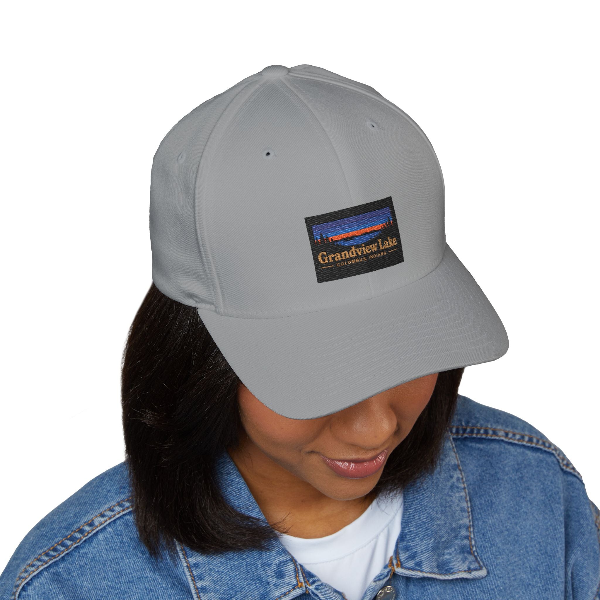 Grandview Lake Embroidered Cap — Scenic Lake Sunset Hat