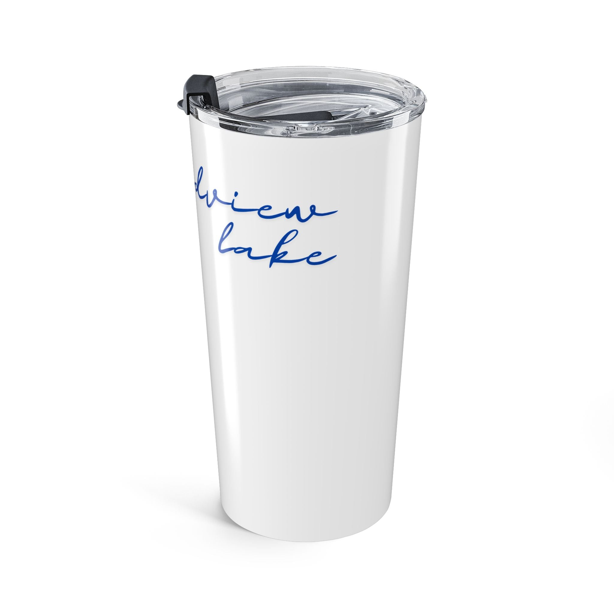 20oz Tumbler — "Grandview Lake" Blue Script Insulated Travel Cup