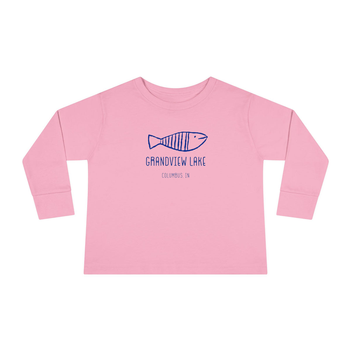 Toddler Long Sleeve Tee — "Grandview Lake" Hand-Drawn Fish Graphic