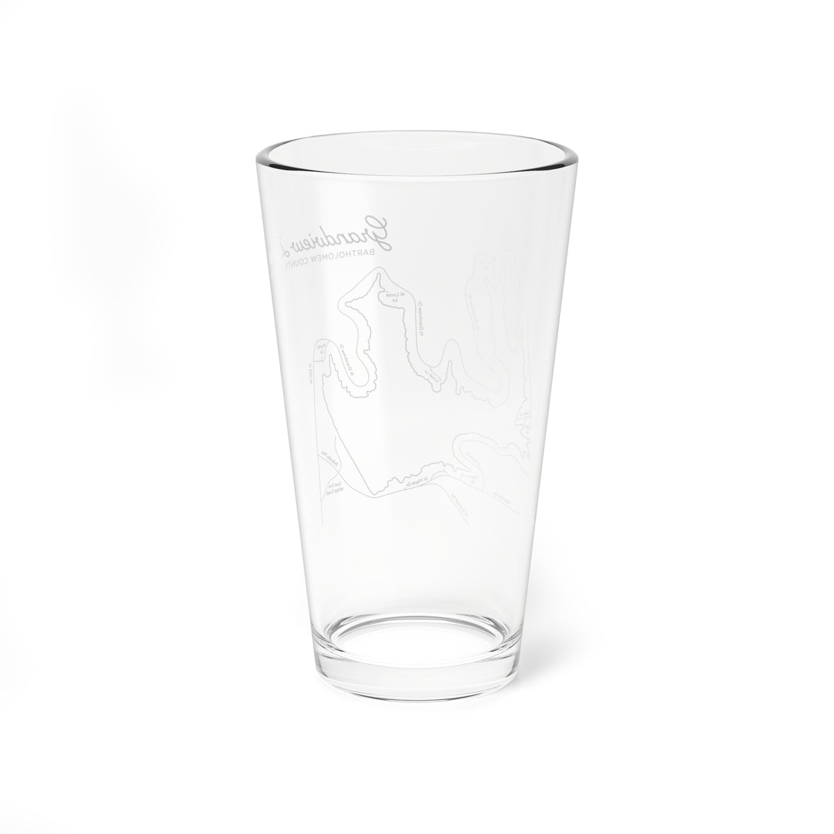 16oz Grandview Lake Map Cocktail Glass