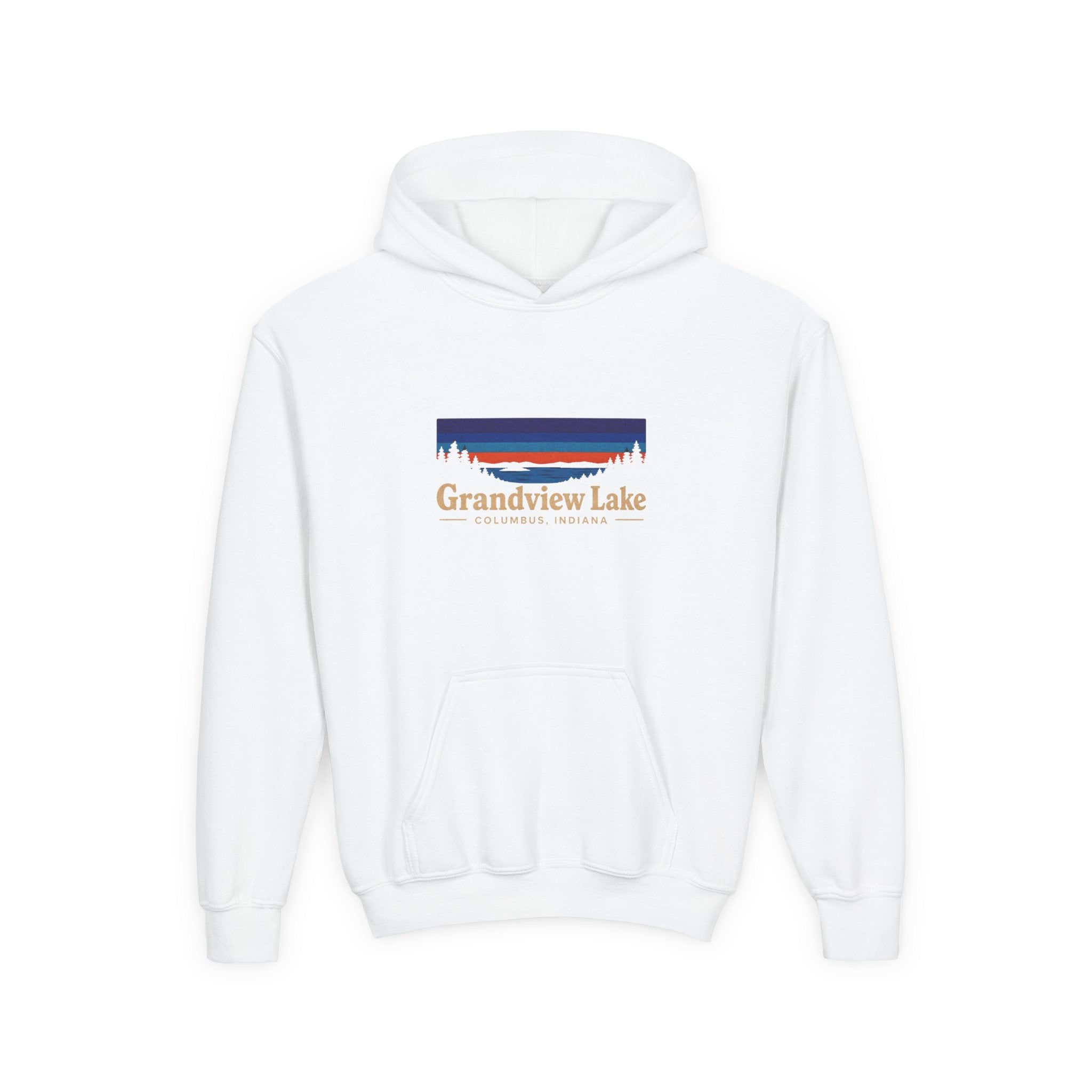 Youth Hoodie - Grandview Lake Sunset Logo