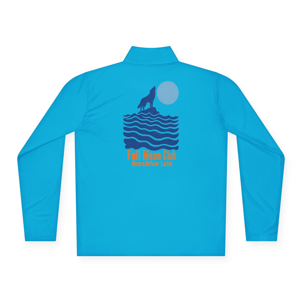 Grandview Quarter-Zip Pullover — Full Moon Club Branded Live Wolf Design