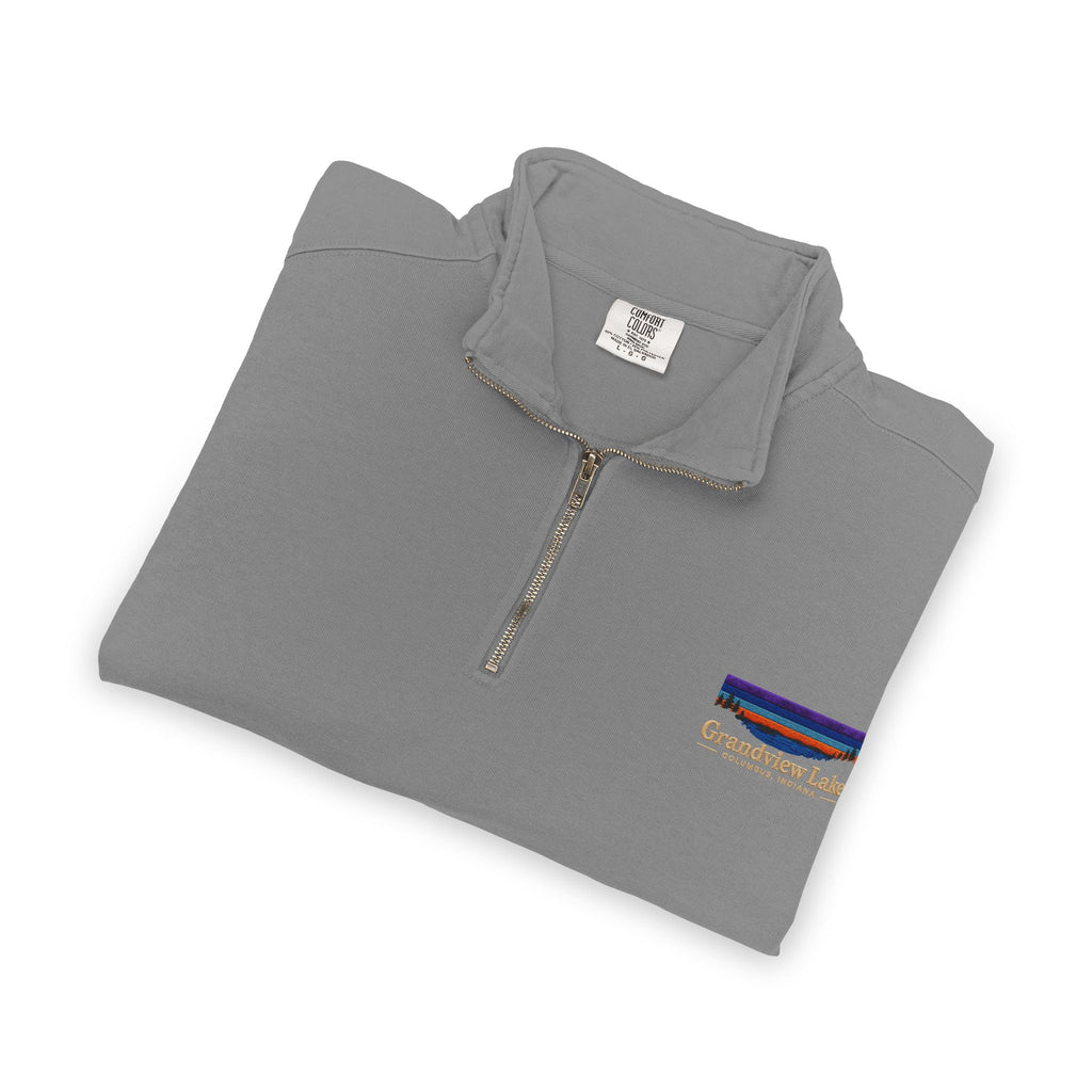 Quarter-Zip Sweatshirt — Grandview Lake Retro Sunset Patch