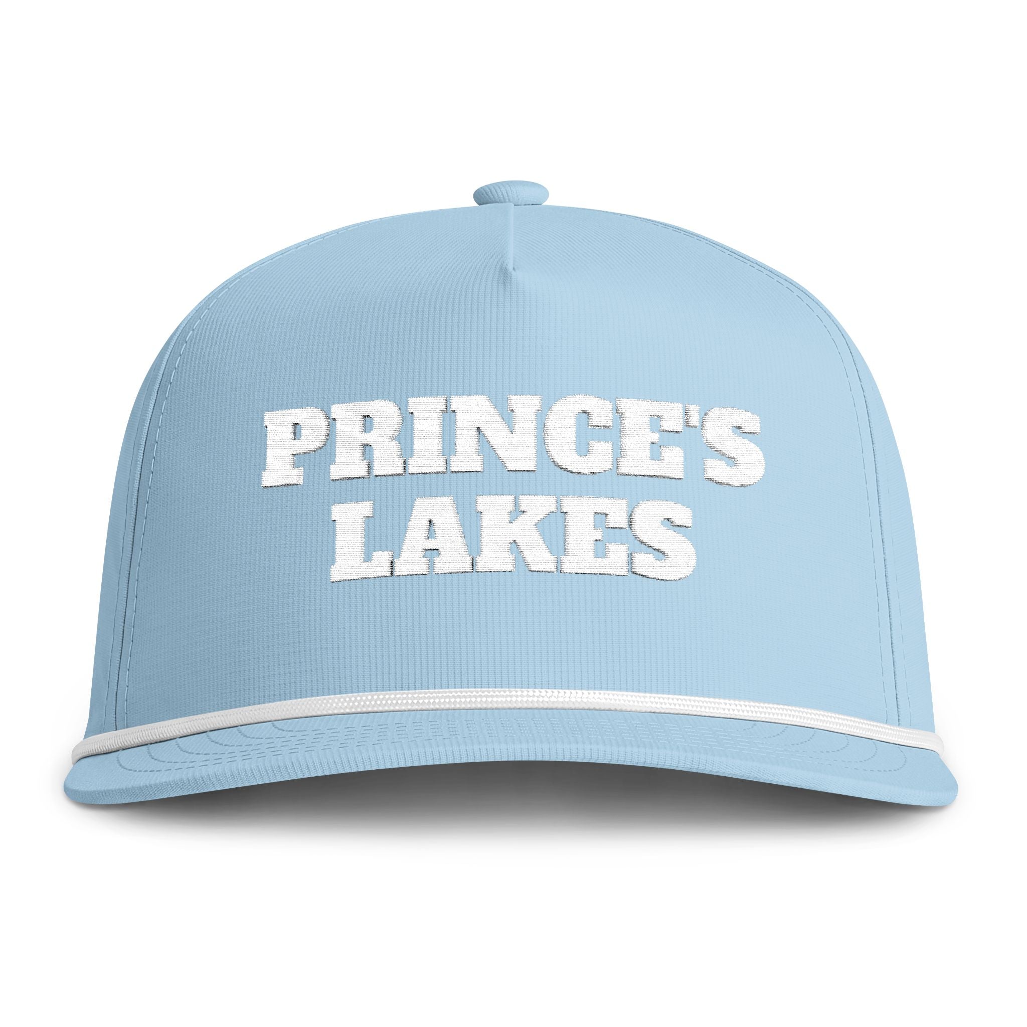 Sunwashed Rope Cap - "PRINCE'S LAKES' Embroidered Trucker Hat