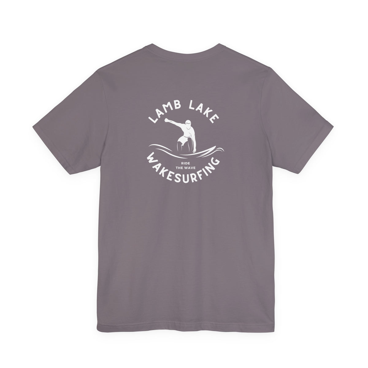 Wakesurf Pocket & Back Print Lamb Lake Minimalist Tee —  Short Sleeve Shirt