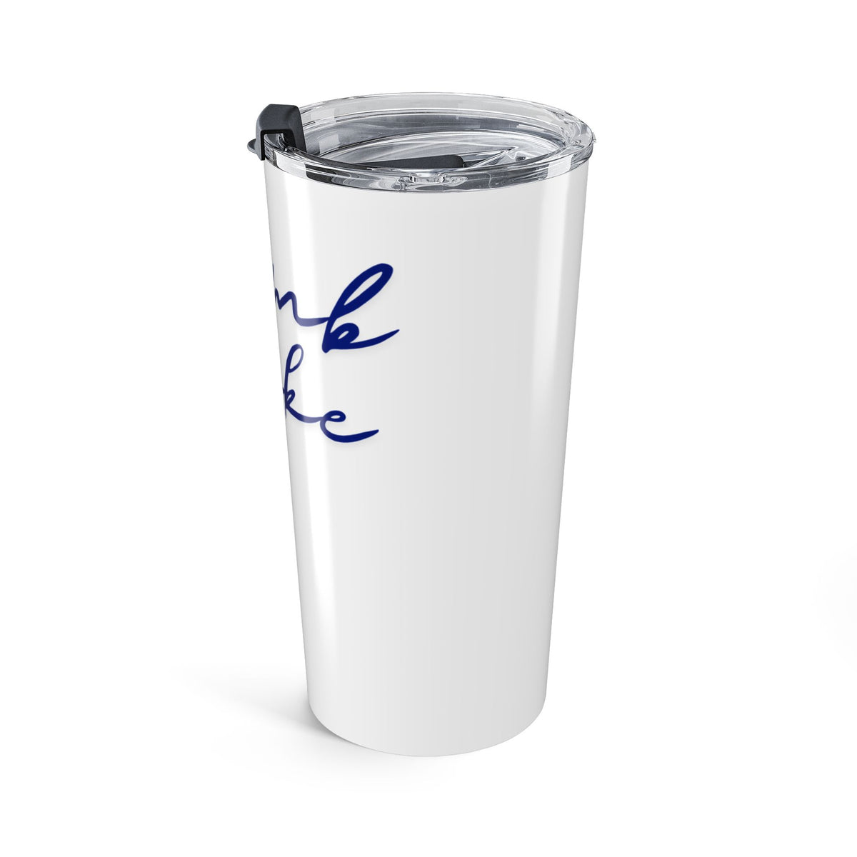 20oz Tumbler — "Lamb Lake" Blue Script Insulated Travel Cup