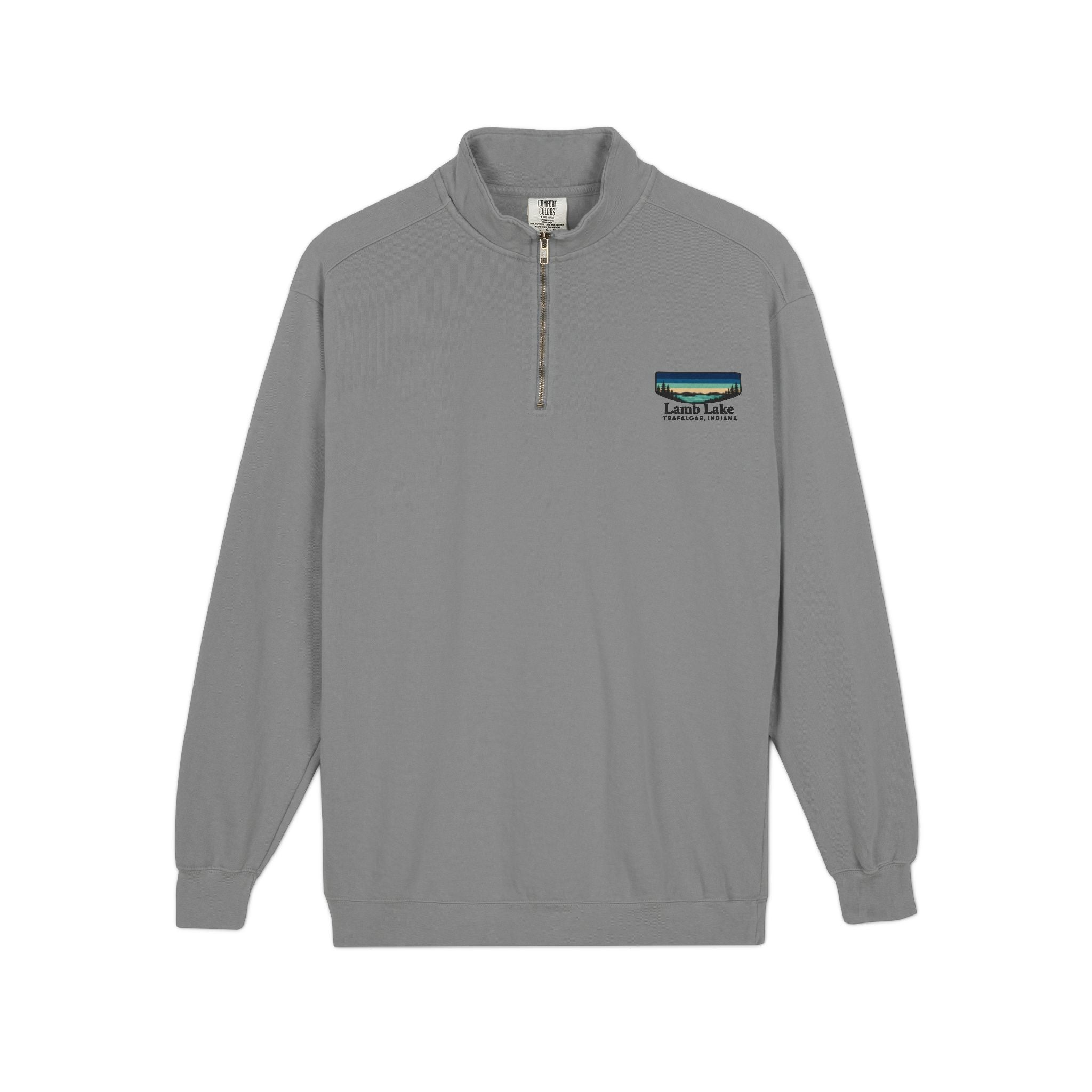 Quarter-Zip Sweatshirt — Lamb Lake Retro Sunset Patch