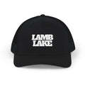 Lamb Lake Trucker Hat — Vintage White Mesh Snapback Cap