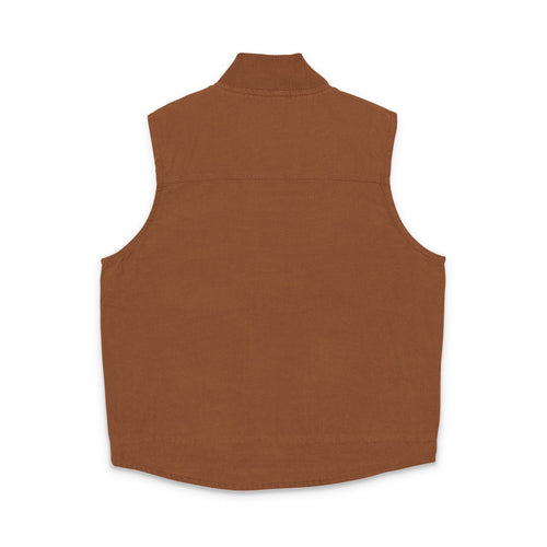 Embroidered Washed Duck Cloth Work Vest — Rugged Utility Jacket