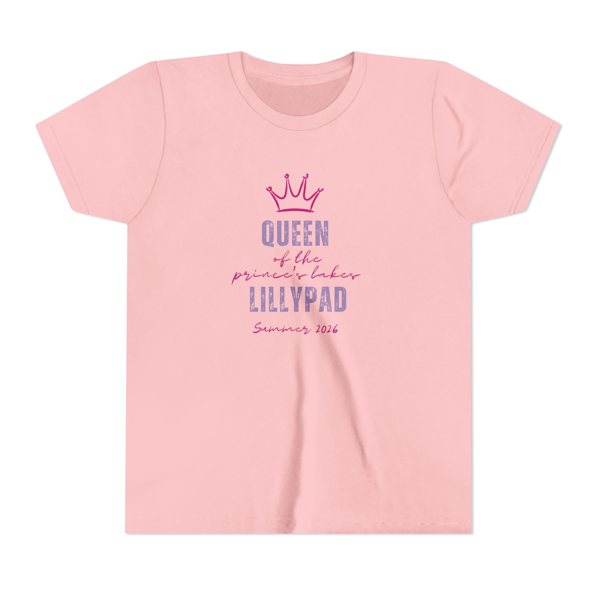 Youth Tee — "Queen of the Lillypad" Crown Graphic Kids Shirt