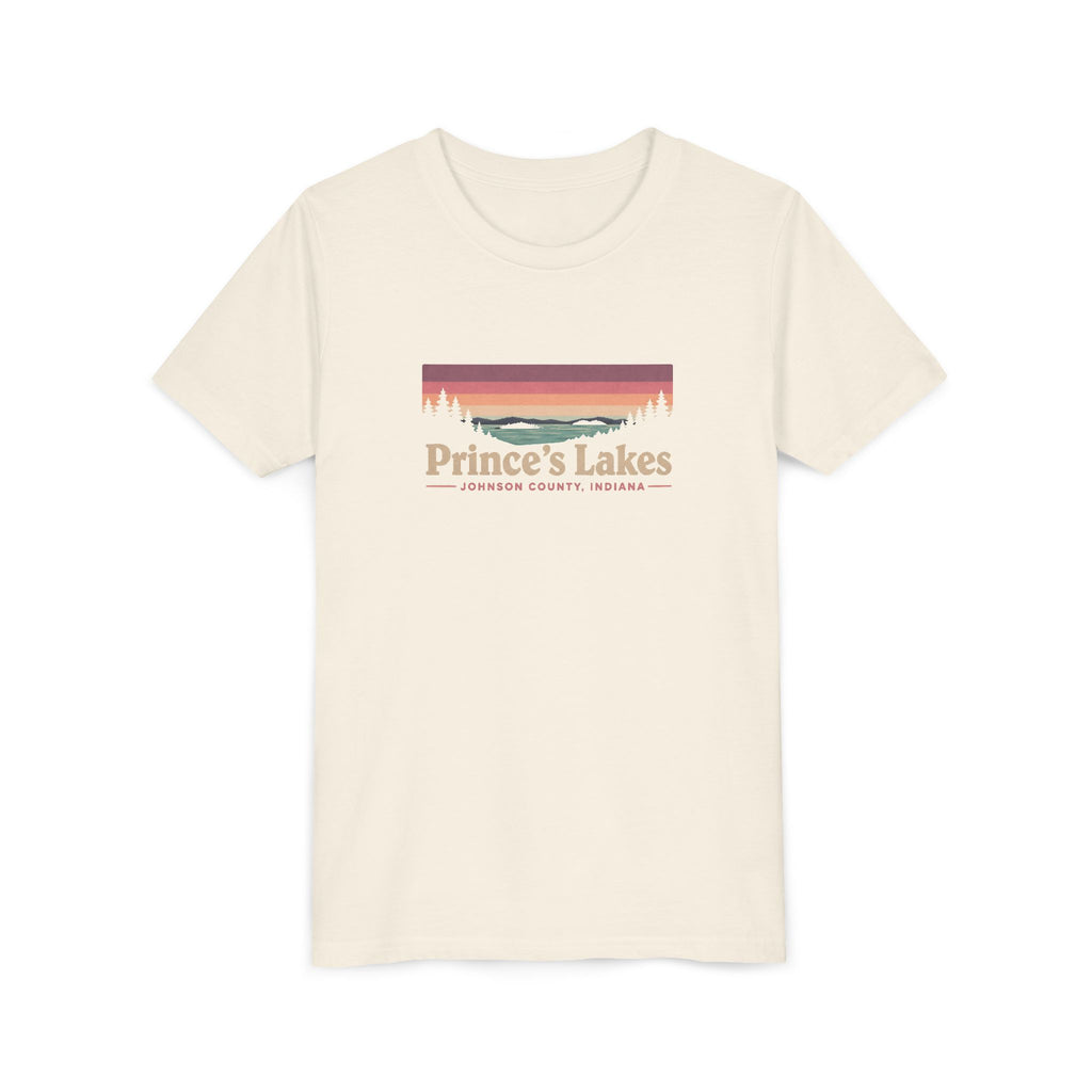 Youth Tee — Prince's Lakes Retro Sunset Graphic