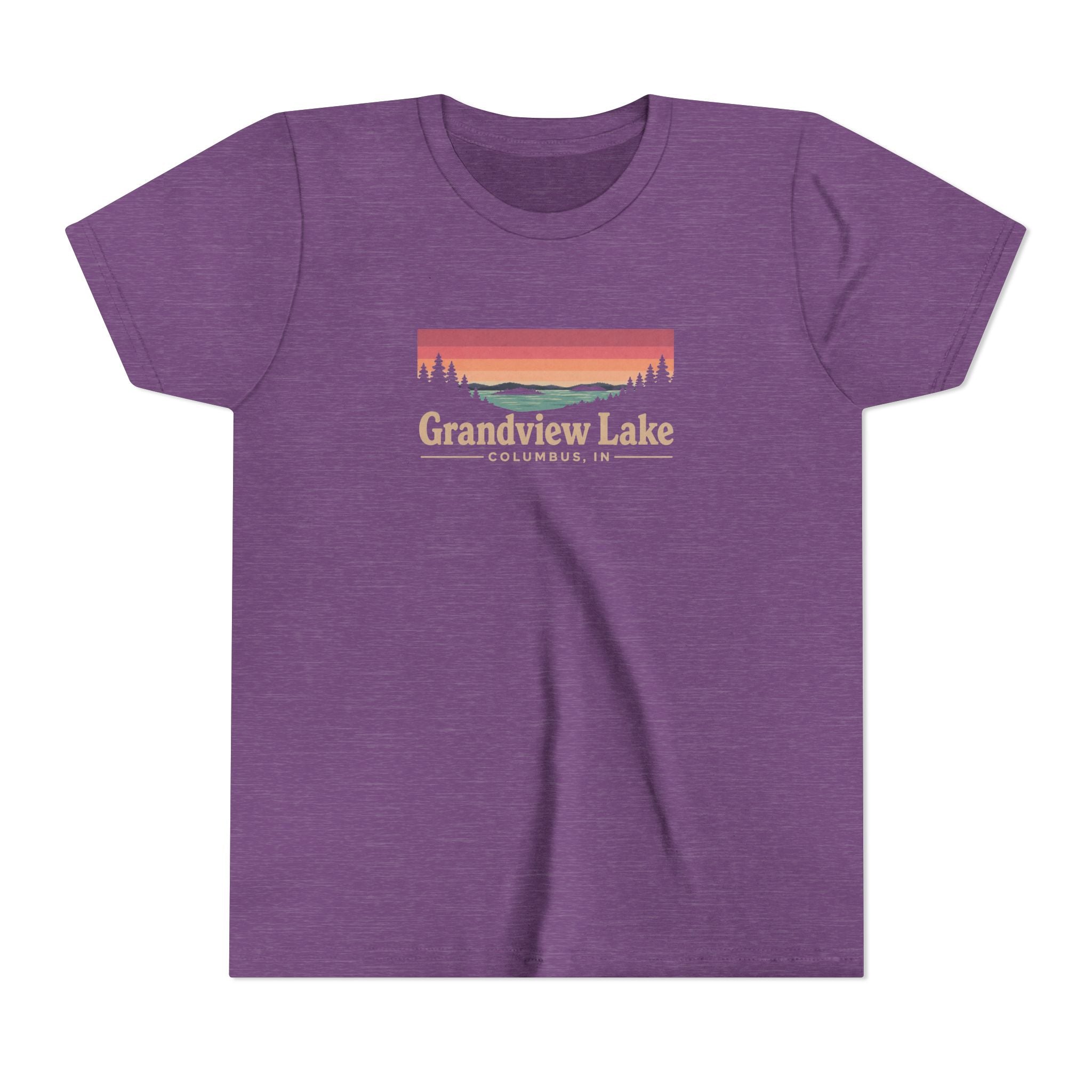Youth Tee — Grandview Lake Retro Sunset Graphic