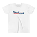 Youth Tee - "Wake Surf Lamb Lake" Retro Striped Kids Surf T‑Shirt
