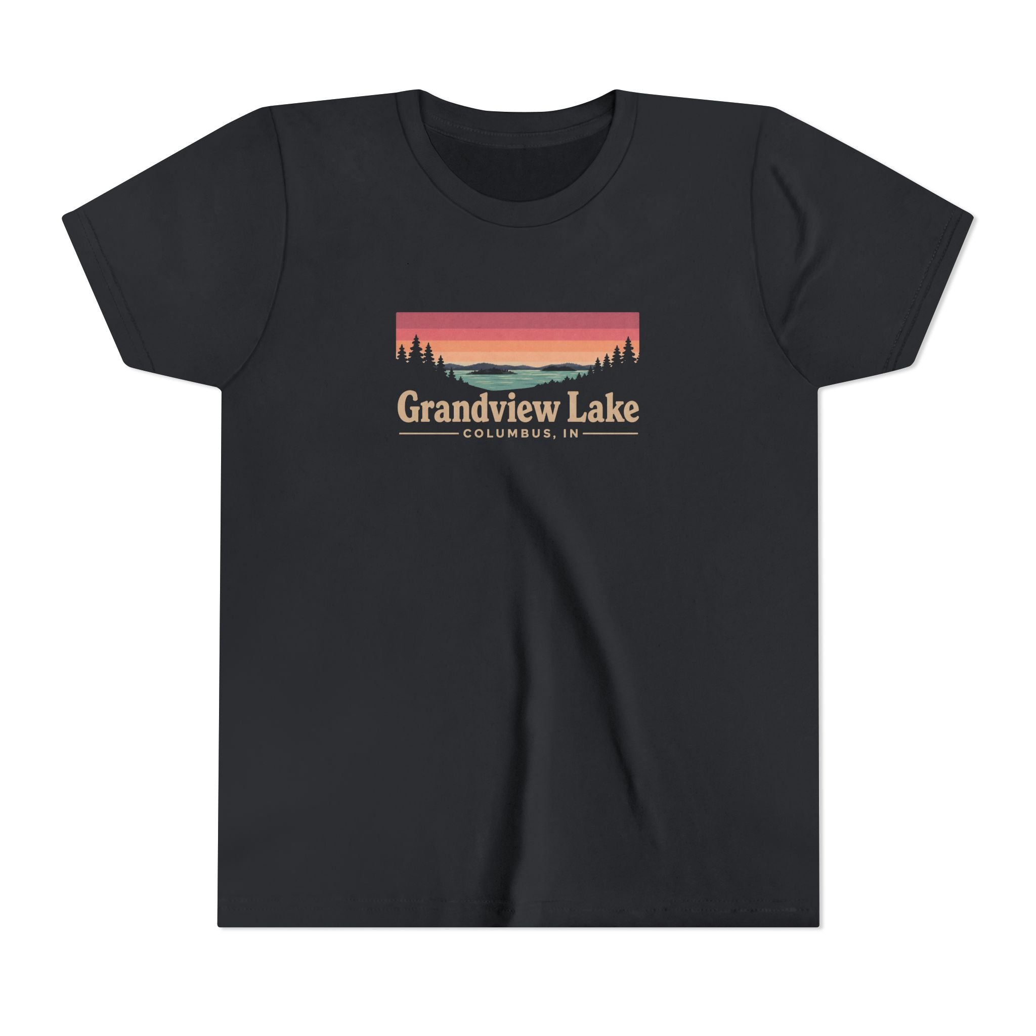 Youth Tee — Grandview Lake Retro Sunset Graphic