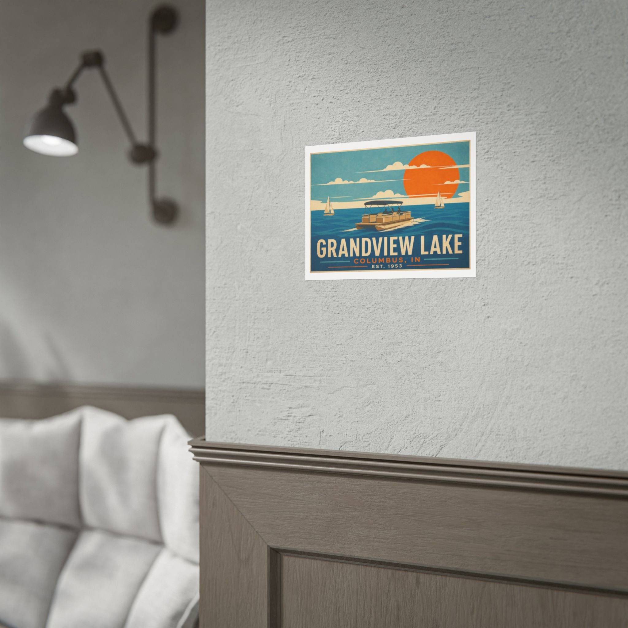 Grandview Lake Poster — Vintage Lake Travel Print (Rolled Poster)