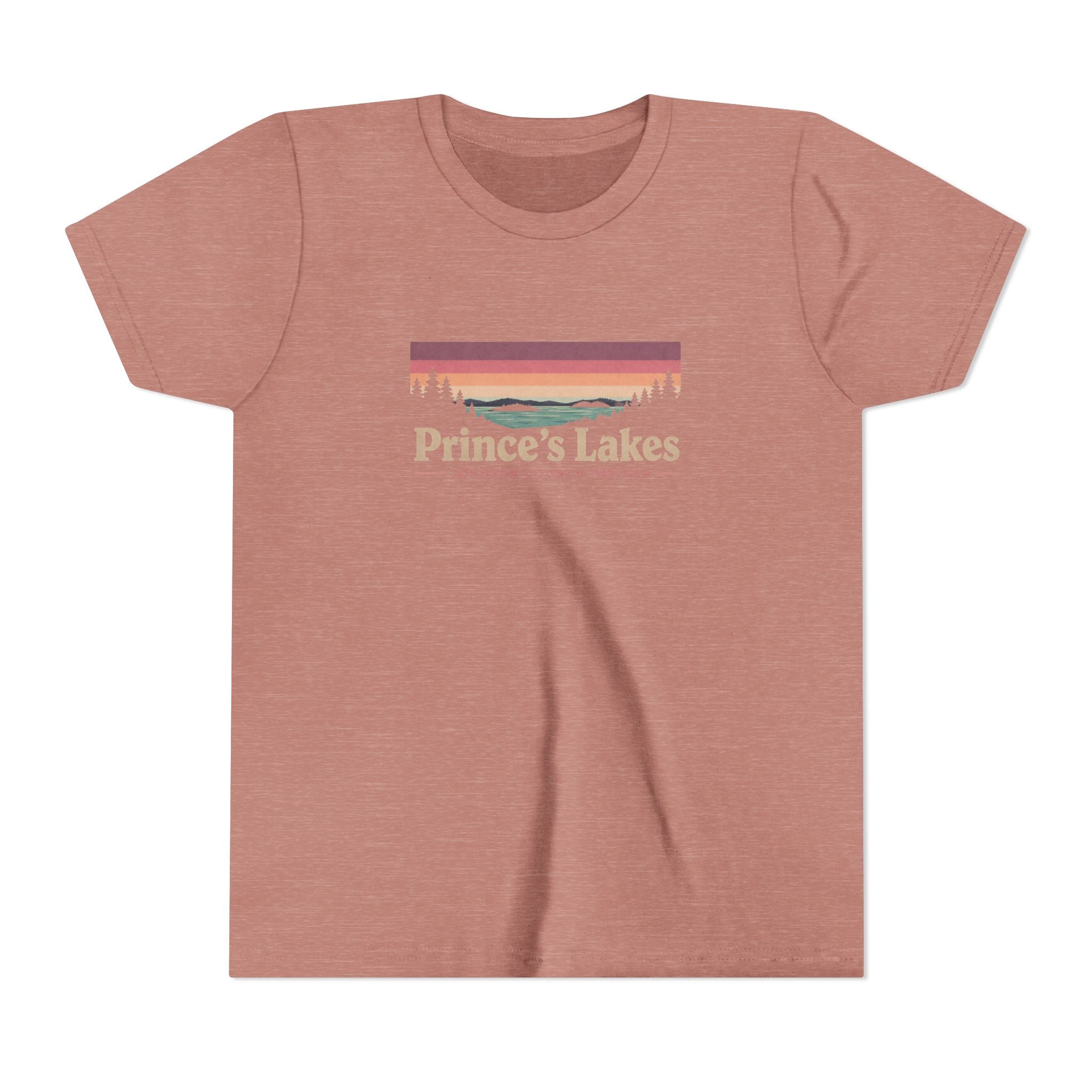 Youth Tee — Prince's Lakes Retro Sunset Graphic