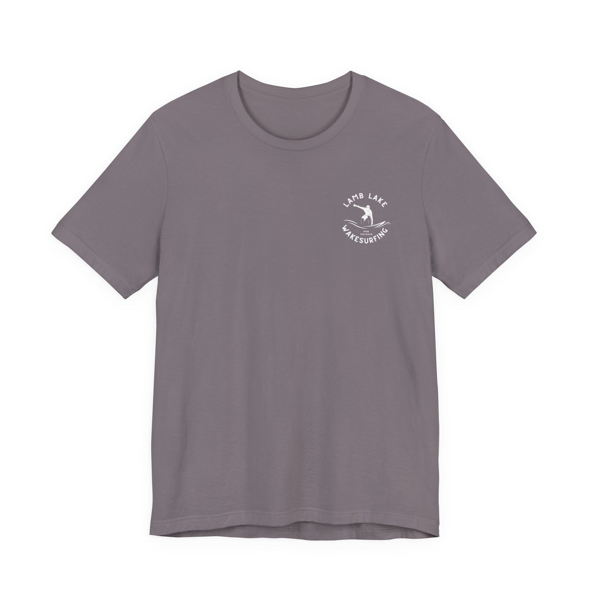 Wakesurf Pocket & Back Print Lamb Lake Minimalist Tee —  Short Sleeve Shirt