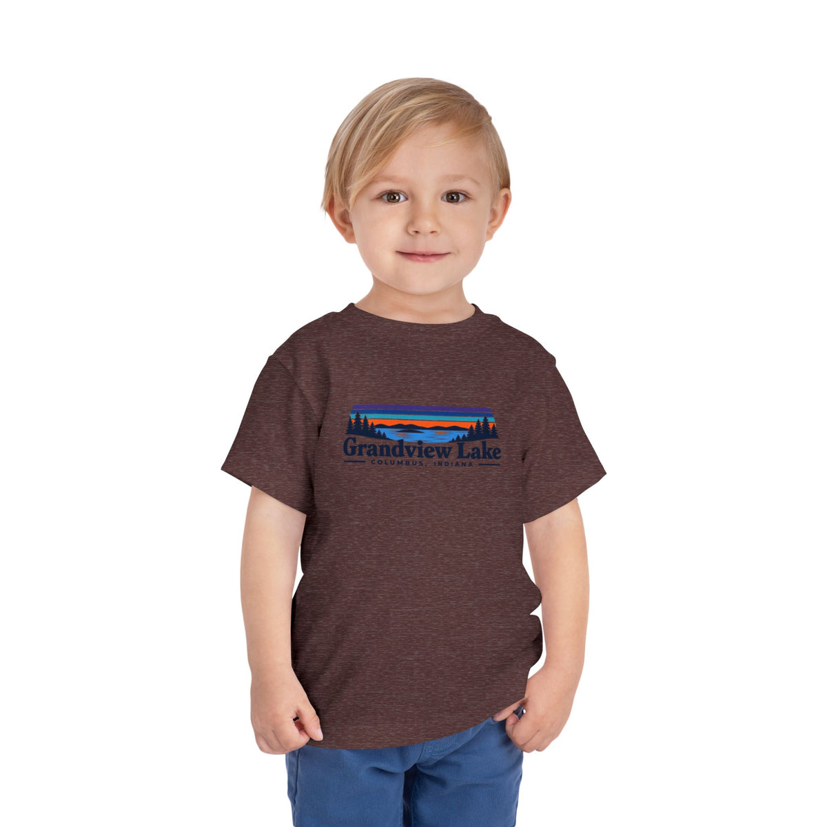 Toddler Tee - "Grandview Lake" Retro Sunset Graphic