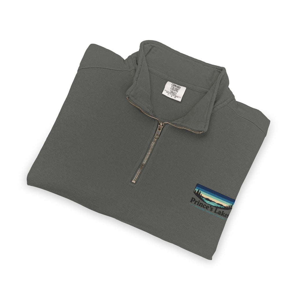 Quarter-Zip Sweatshirt — Pleasant Lake Retro Sunset Patch