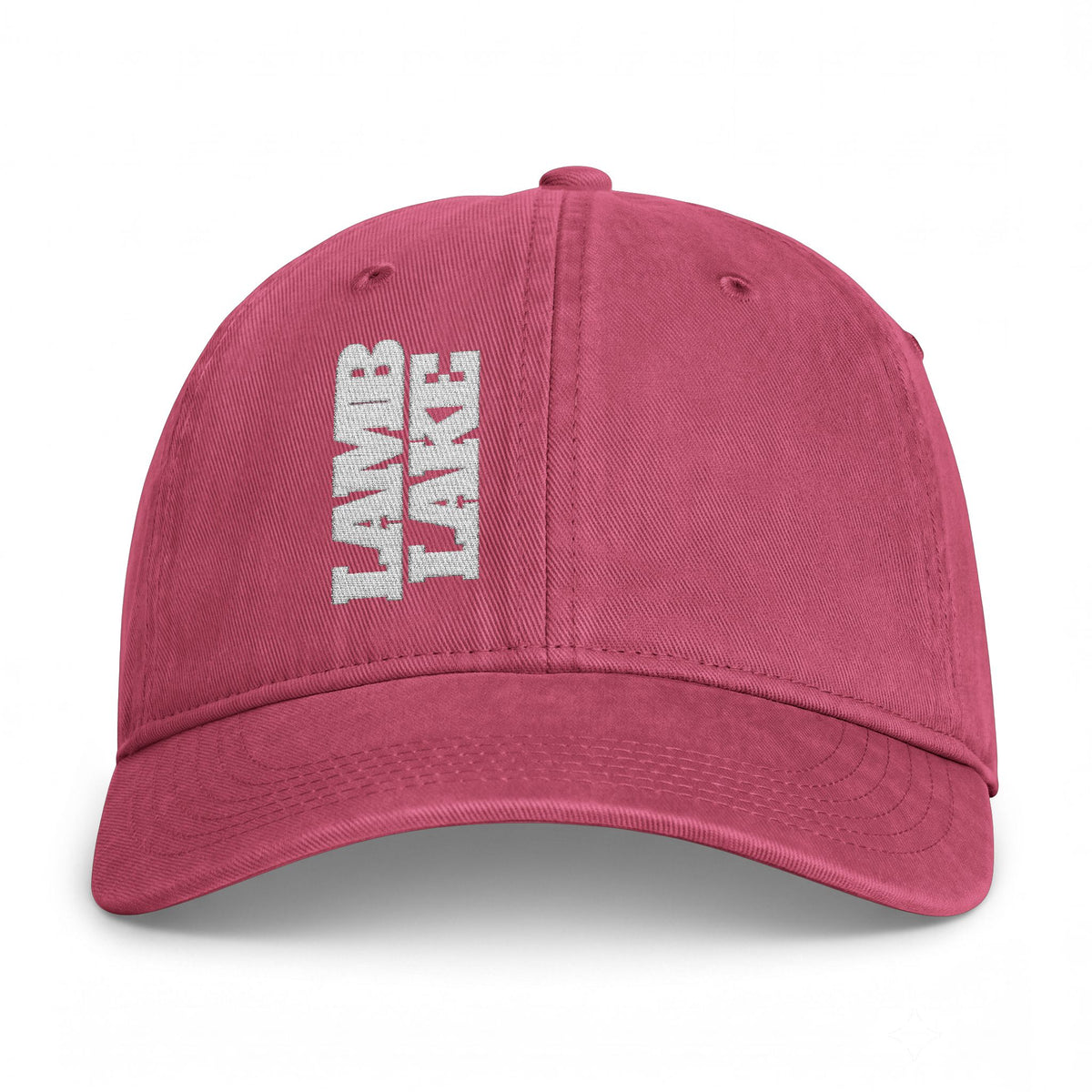 Lamb Lake Coastal Washed Cap — Vintage Beach Sideways Embroidered Hat