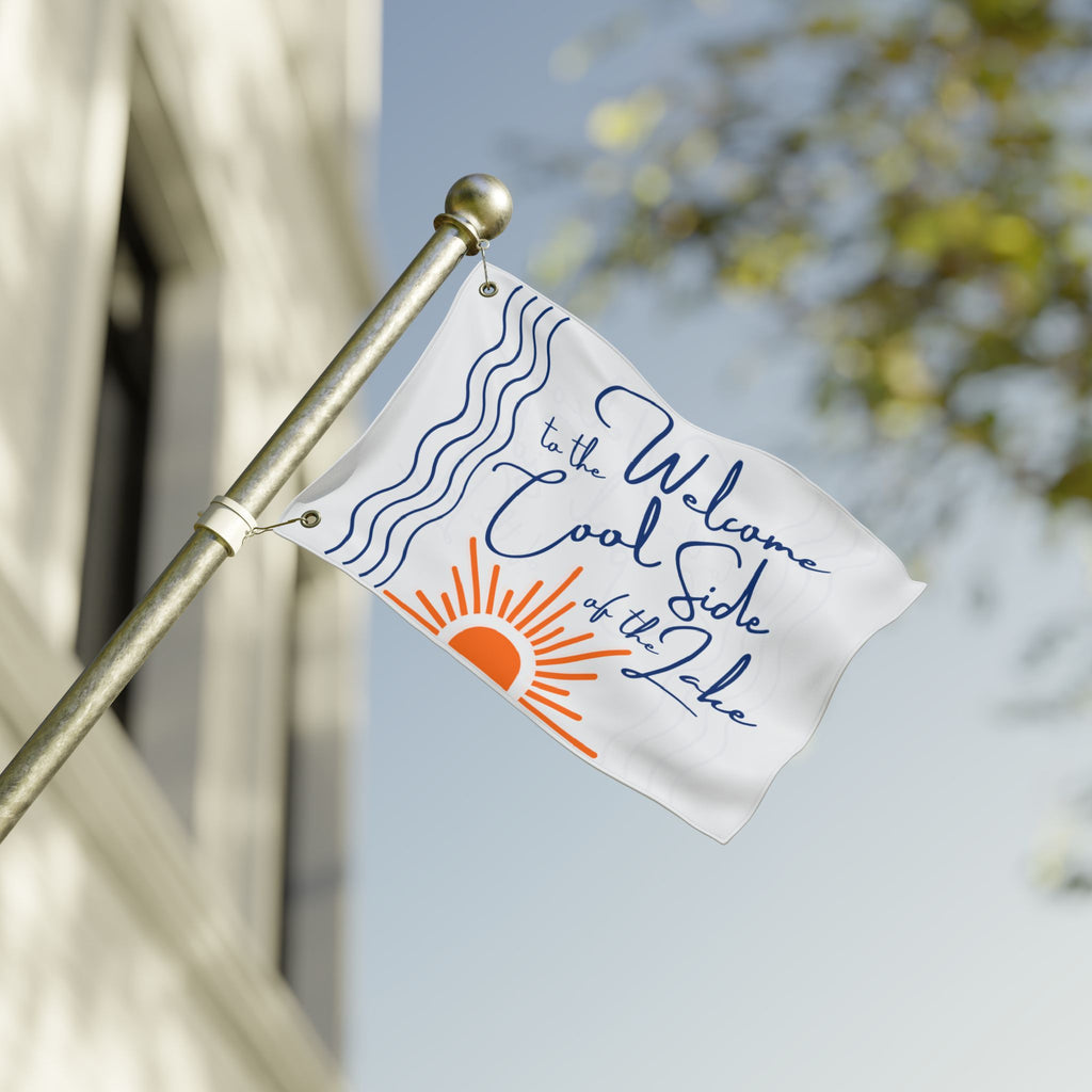 Lake House Flag - "Welcome to the Cool Side of the Lake" Double-Sided Outdoor Banner