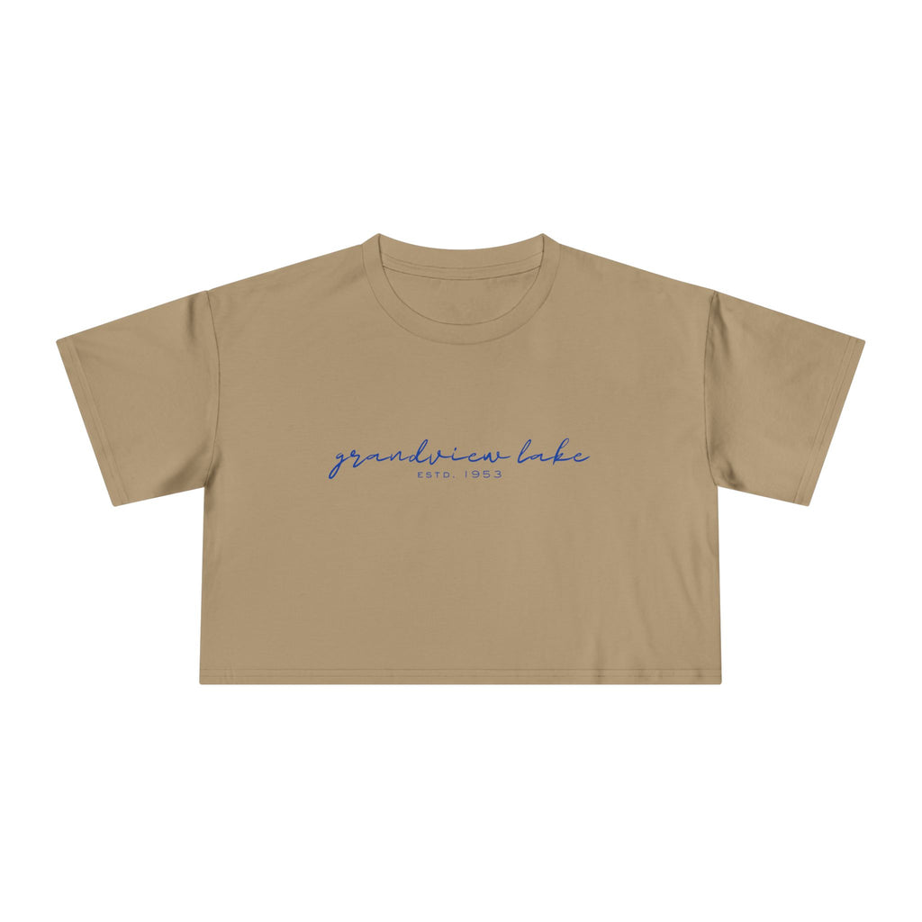 Script Logo Crop Tee — "grandview lake" Women's Casual Top