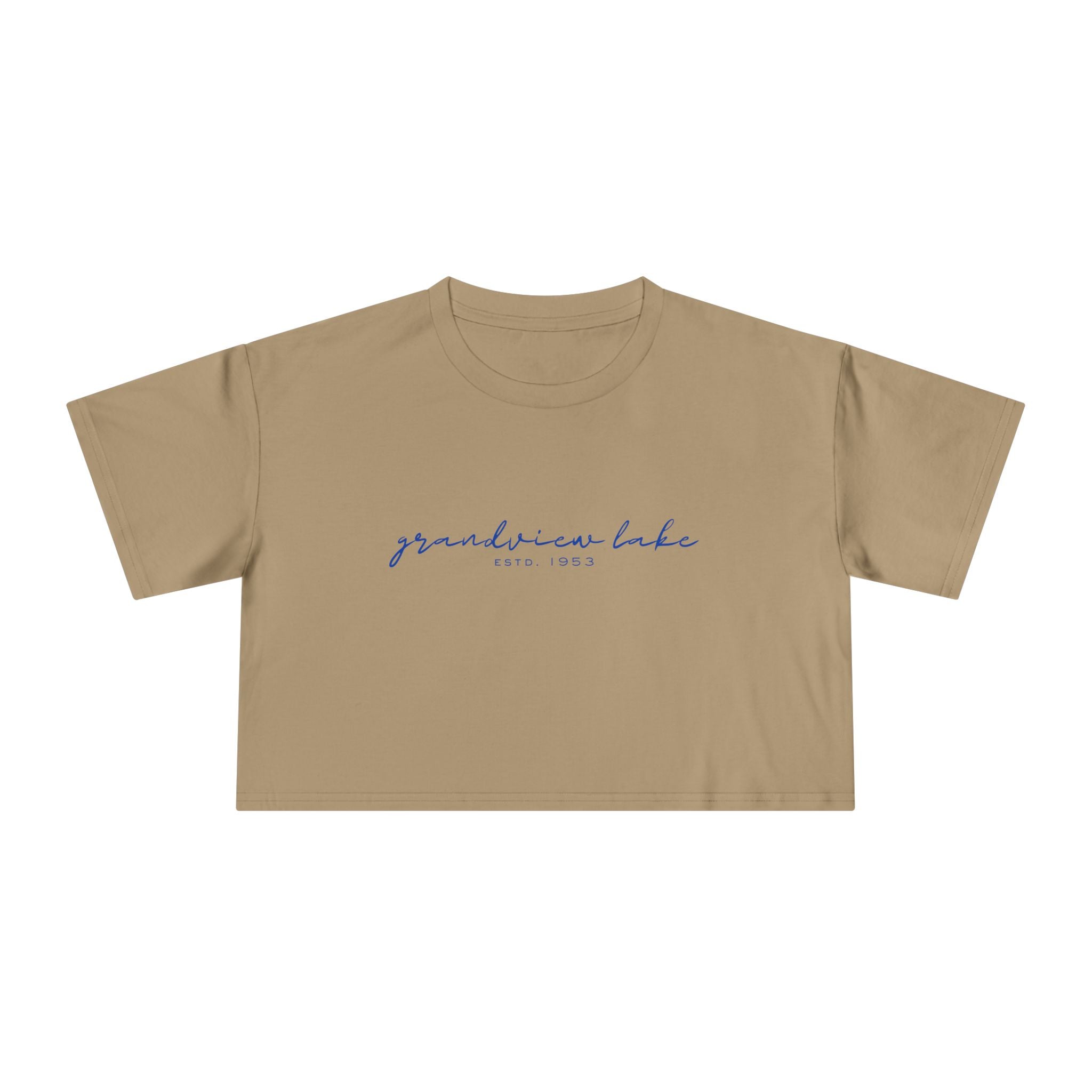Script Logo Crop Tee — "grandview lake" Women's Casual Top